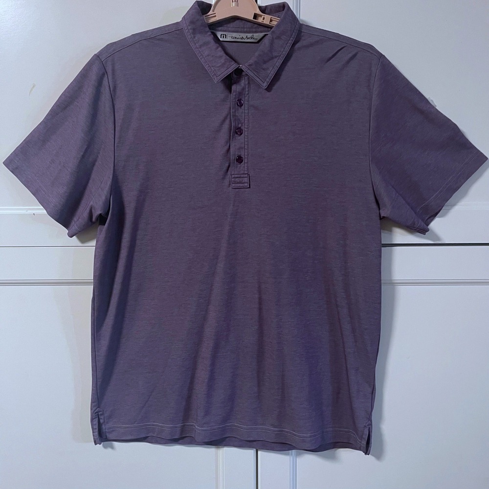 TravisMathew Mens XL Purple‎ Pima Cotton Blend Short Sleeve Golf Polo Shirt